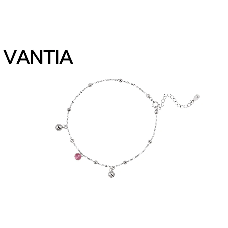 Vantia Новинка 2017 года Розовый бисера Белл ножной браслет серебро 925