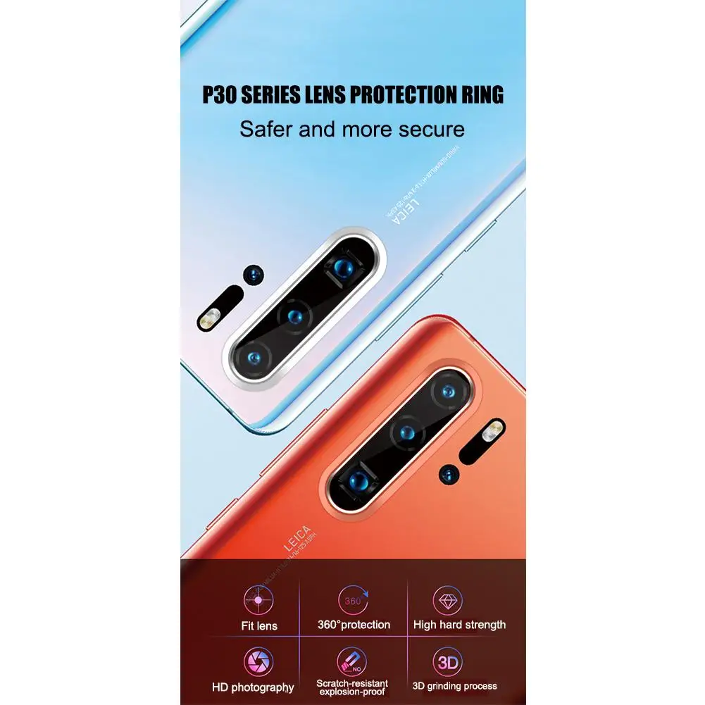 Защитная пленка для камеры из закаленного стекла Huawei P30 P30Pro металлическое кольцо