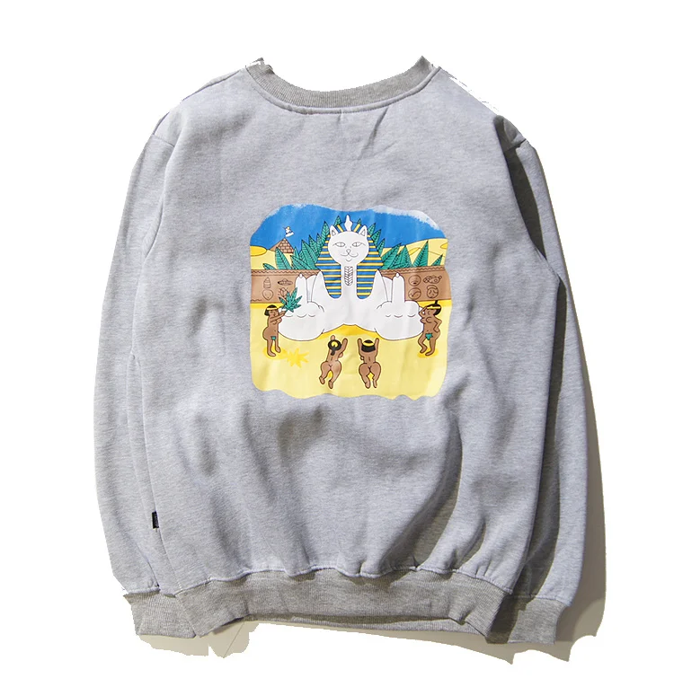 2016 Ripndip New Sweatshirts Men 1:1 High Quality Sweatshirt Pyramid Pharaoh Pocket Cat Thim Fashion | Мужская одежда