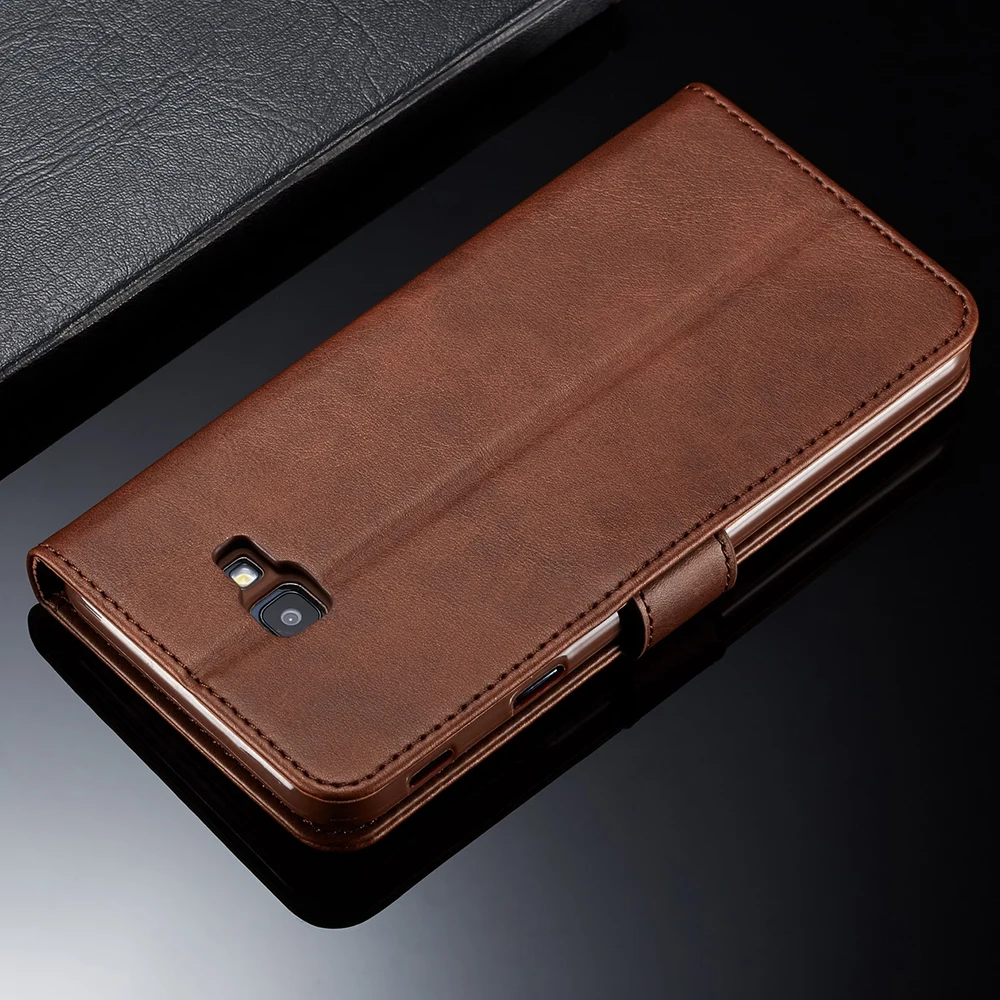 Роскошный кожаный чехол с откидной крышкой для samsung Galaxy J4 плюс 2018 Магнит Мягкая