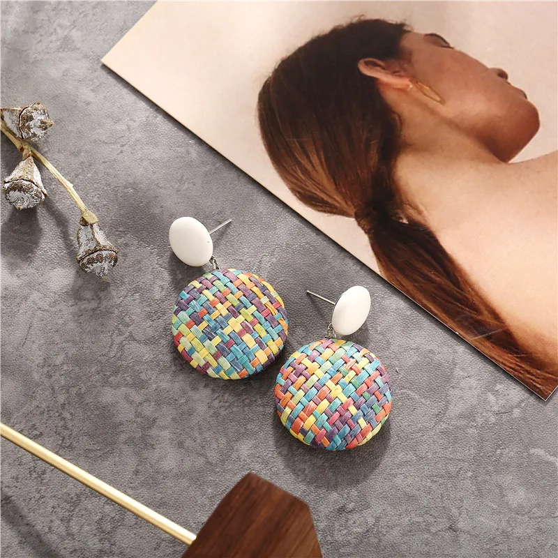 Уникальные богемные праздничные подарки ручной работы круглые плетеные соломы