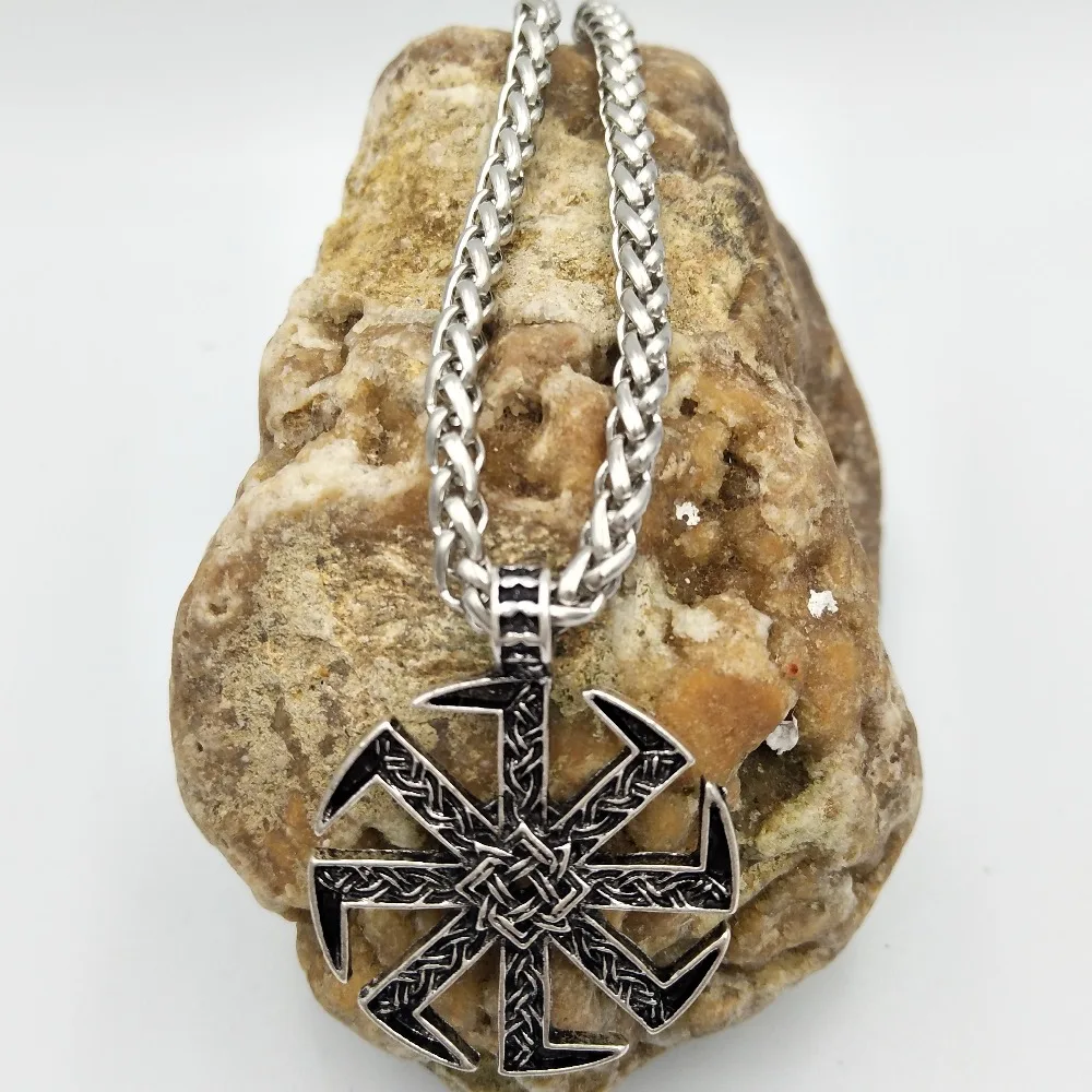 Славянский амулет Коловрат языческая подвеска Sunfiower Talisman Norse Jewelry ожерелье& Кулоны славянский символ серебряное ожерелье