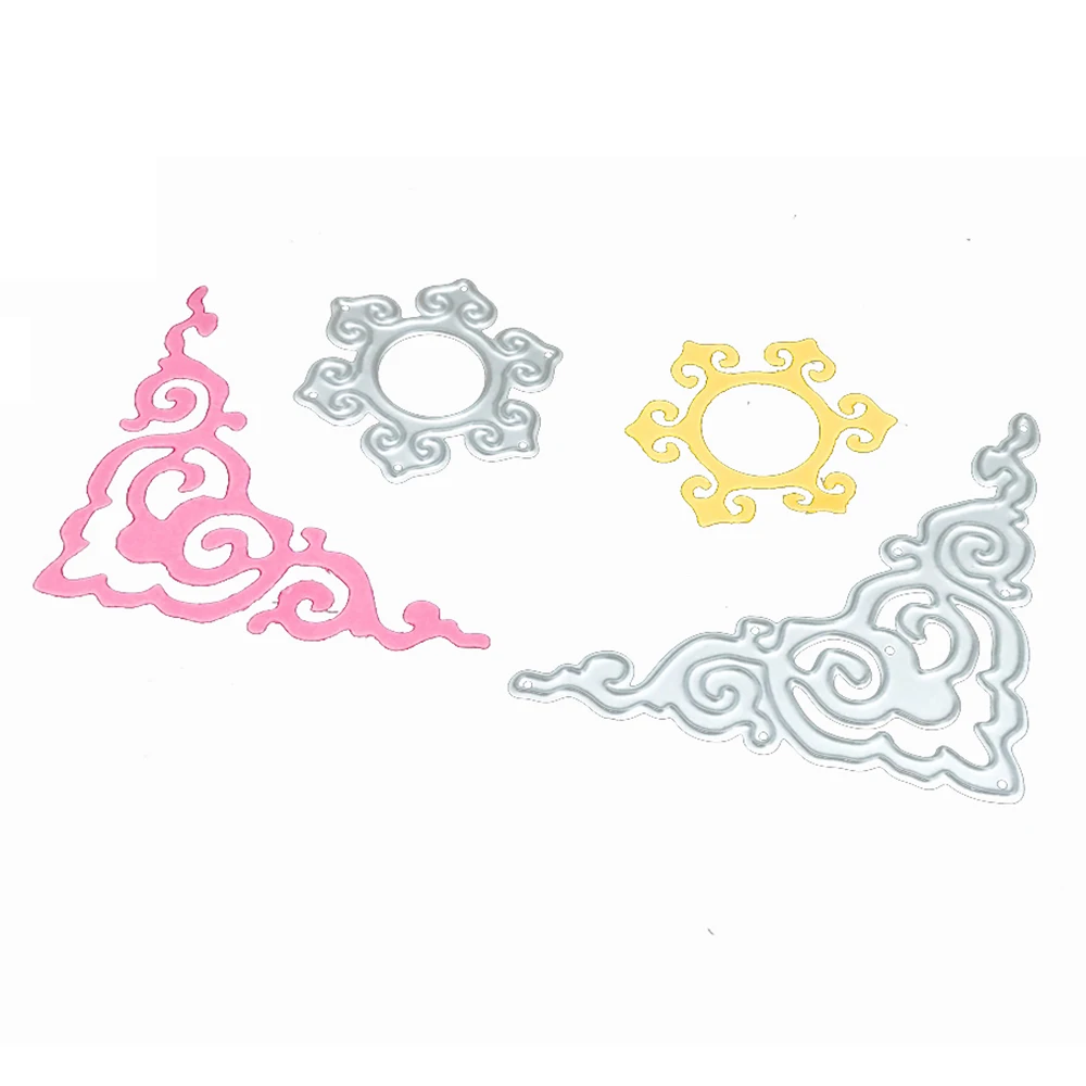 2 шт./компл. цветок угловая кружевная рамка металлические режущие штампы для DIY