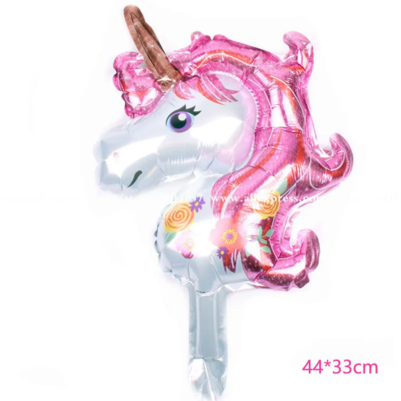 44x33cm pink 3D DIY мультфильм алюминиевая фольга Единорог шар День рождения детей день рождения воздушные шары для украшения вечеринок Детские поминки - Цвет: 44x33cm pink