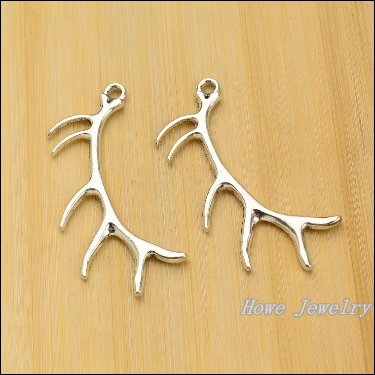 20 шт. Новая мода оленьи рога кулон тибетское серебро подходит для европейского