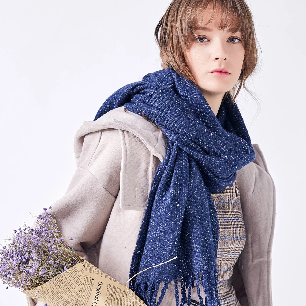 Модный шарф женский зимний теплый однотонный длинный платок бренд Bufandas Mujer Foulard