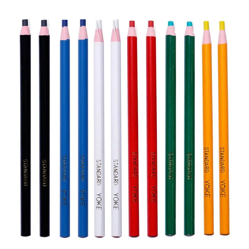 

12Pcs Peel Off Marker Grease Pencil Colored Crayon Pen Paper Roll Wax Pencil For Metal Glass Fabric Art Supplies