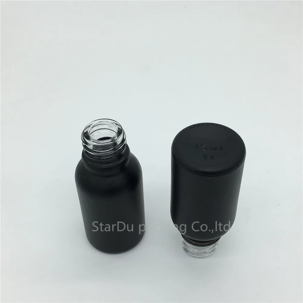240pcs 15ML Black Frosted Glass Bottle 15ml Vials Essential Oil Aluminum Screw Cover Perfume | Красота и здоровье