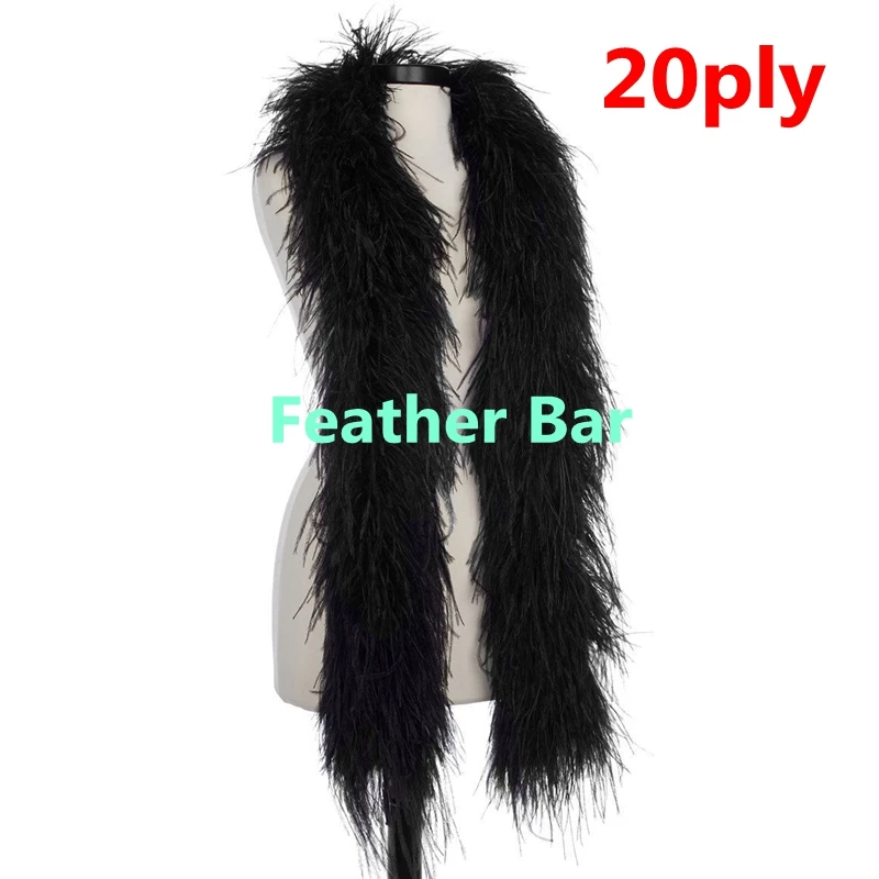 Роскошный черный костюм боа с перьями страуса длина 2 метра 10 м/лот Бесплатная