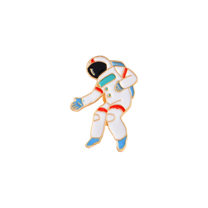 astronaut3 Выгодная цена, космическая коллекция, эмалированная булавка, мультфильм, астронавт, планета, звезда, брошь на лацкане, значок на заказ, подарок для детей, девочек - Окраска металла: astronaut3
