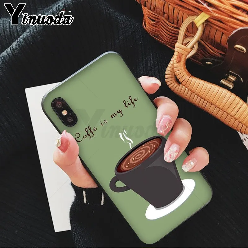 Yinuoda ОК но сначала кофе Книга Мягкий Силиконовый ТПУ чехол для телефона iPhone 8 7 6 6S