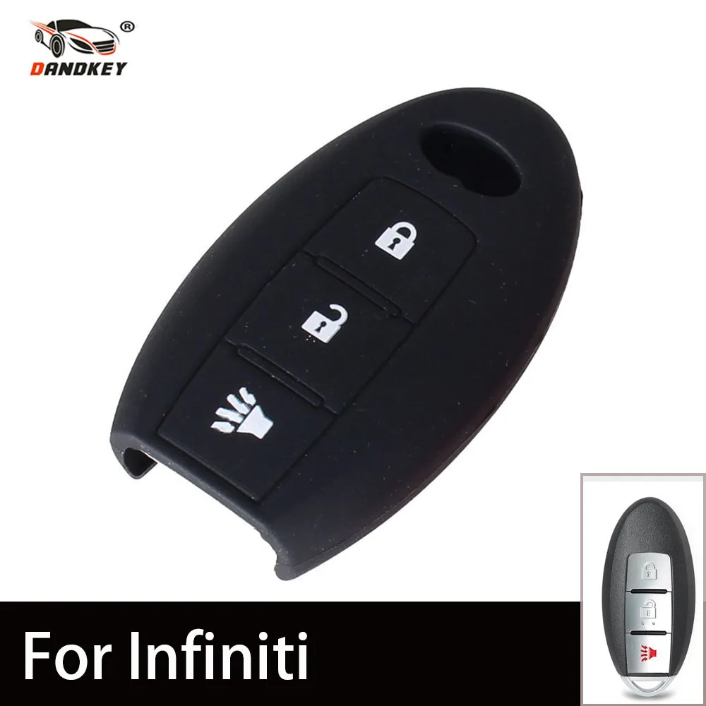 Чехол для автомобильного ключа DANDKEY силиконовый чехол с 3 кнопками INFINITI EX35 FX35 FX45 G25