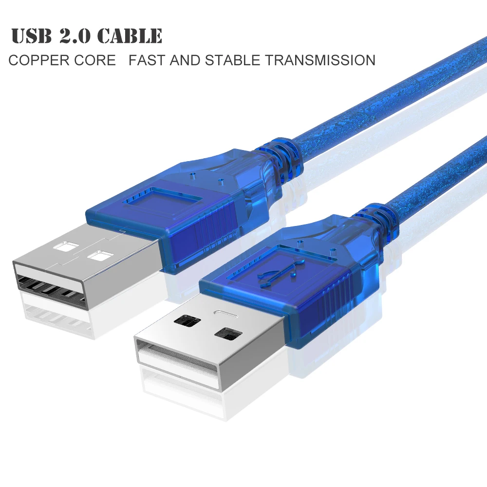 New USB2.0 Extension Cable Male to USB Adapter Transparent Blue Anti-interference Dual Shielding 0.3M 0.5M 1.5M 3M 5M | Электроника