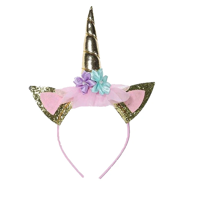 headband Платье с блестками, звездами и единорогом; детское кружевное платье-пачка для девочек; Двусторонняя одежда для маленьких принцесс - Цвет: headband