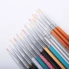 79111520 мм для ногтей кисть для подводки французский в полоску с цветочным принтом Живопись Рисунок пером кисть с ручкой для маникюра, набор инструментов