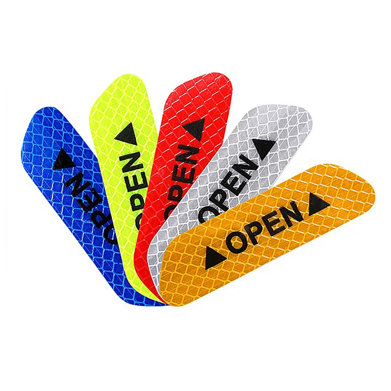 4 шт./компл. светоотражающие наклейки для открывания двери автомобиля|Наклейки на