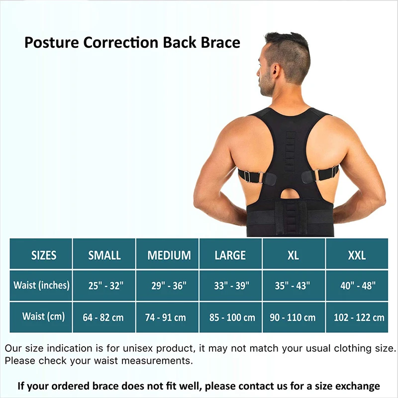 

Back Brace Posture Corrector Adjustable Support Brace -Improves Posture and Provides Lumbar Support - for Lower and Upper Back