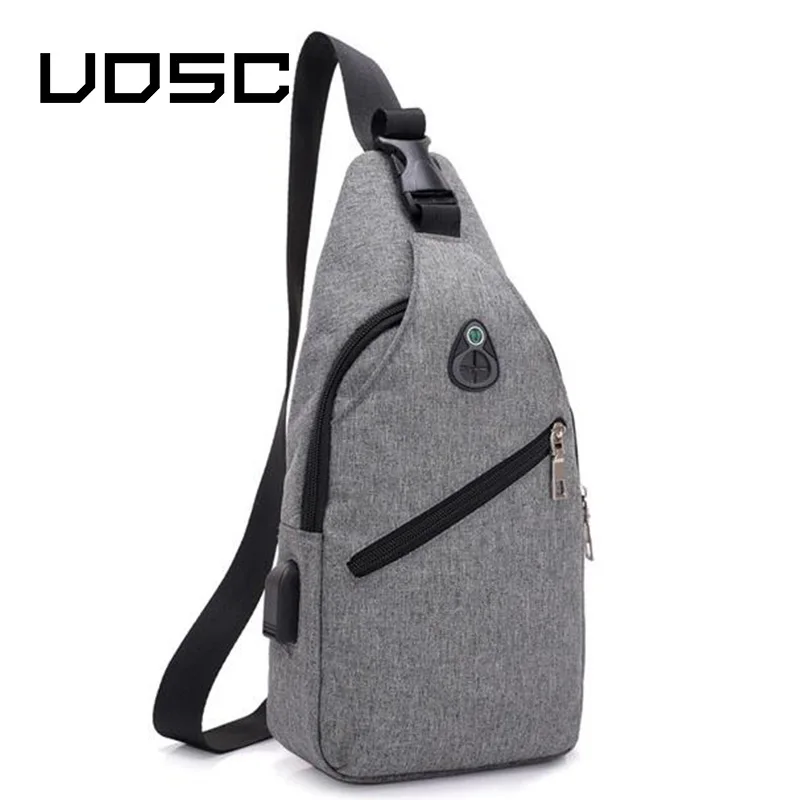 UOSC сумки через плечо для мужчин зарядка usb нагрудный пакет 2019 новая