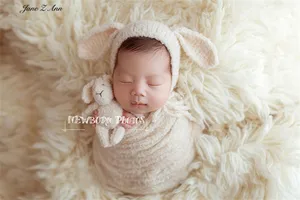 Мягкая качественная шапка Jane Z Ann для новорожденных детей с изображением медведя, овечки, кошки, куклы, реквизит для детей, аксессуары для студийной фотосъемки