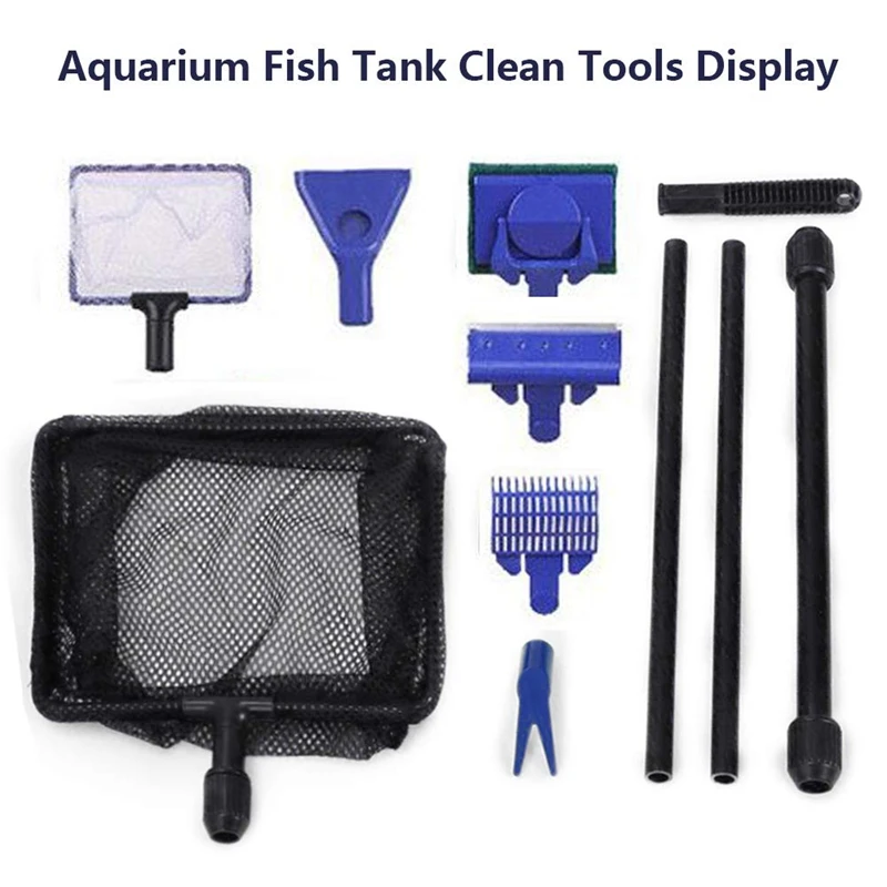 Aquarium Fish Tank Clean Tools 6 In 1 Adjustable Cleaning Kit & Gravel Cleaner Siphon For Water Changing And Sand C | Дом и сад