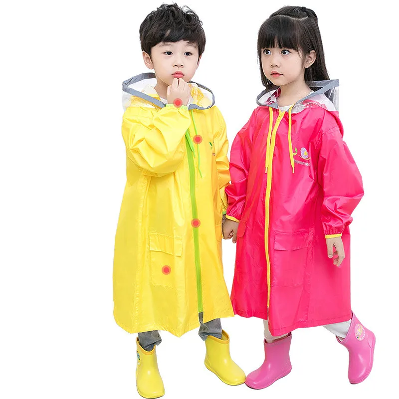 

Cartoon Polyester Children Raincoat Impermeable Boys Girls Reflective Rain Coat Adjustable Cloak Baby Outdoor Waterproof Poncho