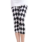 INDJXND летние леггинсы с принтом женские укороченные по колено цветочные брюки с эластичной резинкой на талии, пуш-ап, с надписью сетки звезда брюки-карандаш