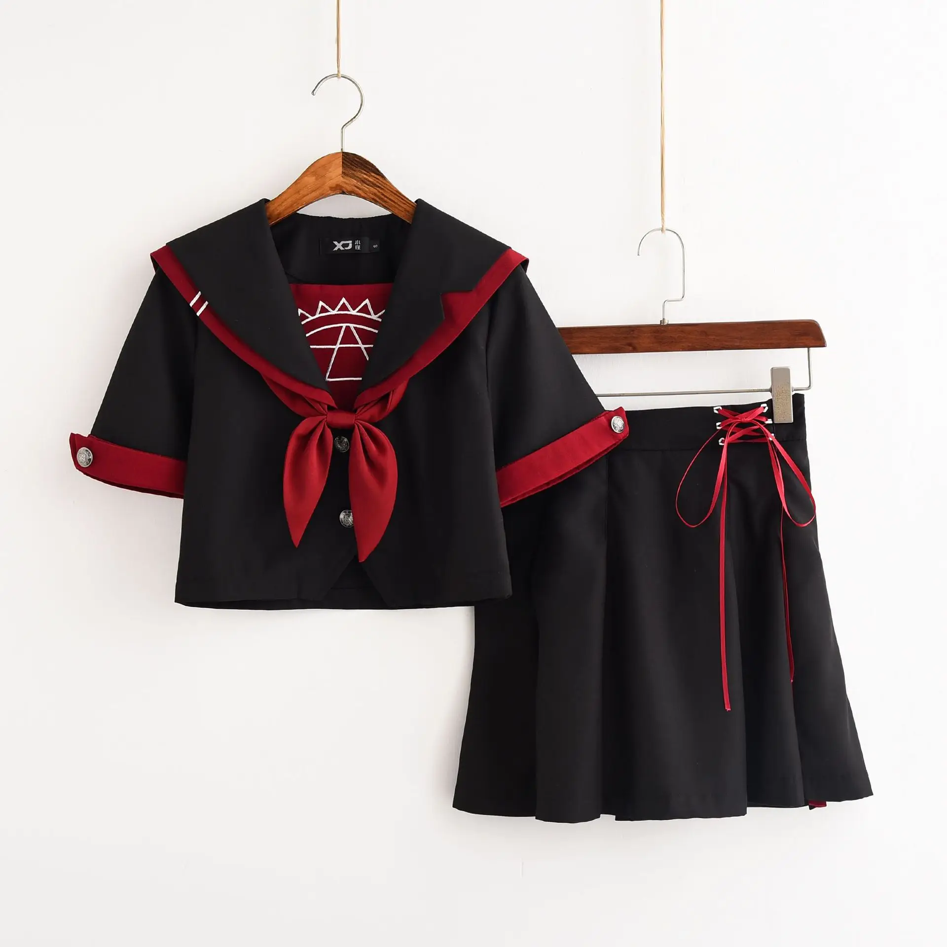 

Jk School Uniforms For Girls Magic Array Embroidery Student Suit Summer Short Sleeve Japanese Women Class College Sailor Uniform