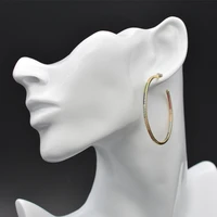 925 silver hot sales trendy zircon hollow out multicolor great circle earrings for woman new design jewelry wedding party