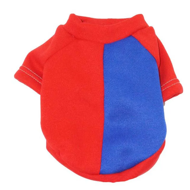 New Creative Design Red Blue Splice Pet Dog Vest Coats Fleece Warm Autumn Winter Puppy Cat Hoodie Coat Clothes (XS-XXL) 05 | Дом и сад