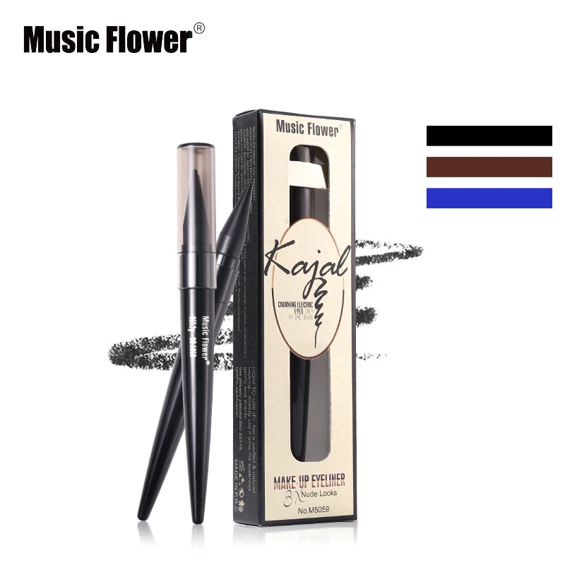 Гелевая подводка для глаз от бренда Music Flower черная синяя крем Kajal карандаш макияжа