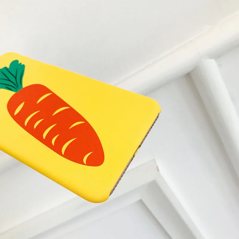 yellow back red Carrot Half pack Frosted Phone Case for IPhone 6 6s7 8 plus X XS Covers pc hard Fundas &ampOPP bag wholesale price |
