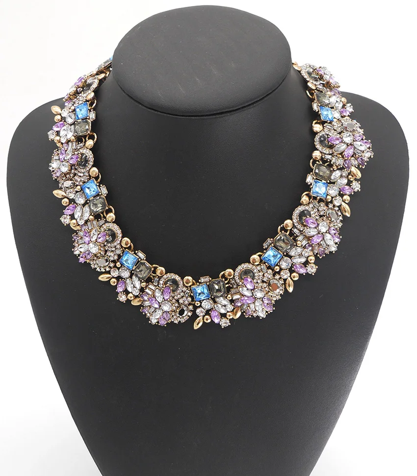 Женское колье в этническом стиле Большой Ошейник с кристаллами|fashion choker|brand