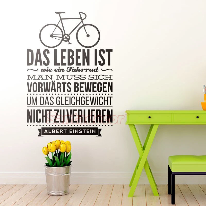 

Stickers Muraux Das Leben Ist Wie Ein Fahrrad Vinyl Wall Decor Living Room Wall Art Decals Bedroom Home Decor Poster House Decor