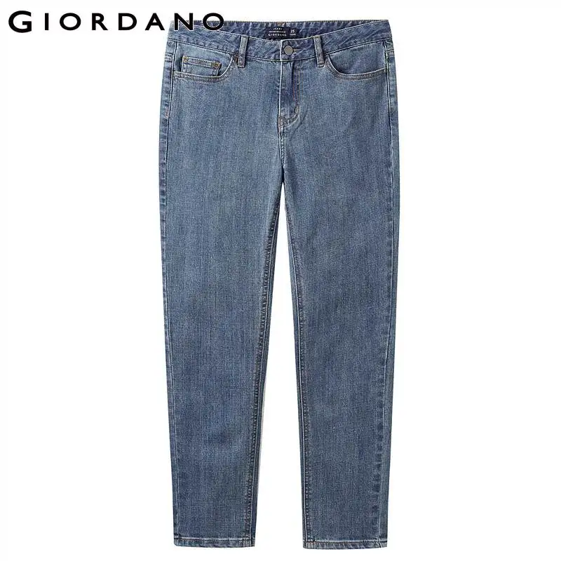 Giordano .женские укорочённые джинсы с пятью классическими карманами данный вариант