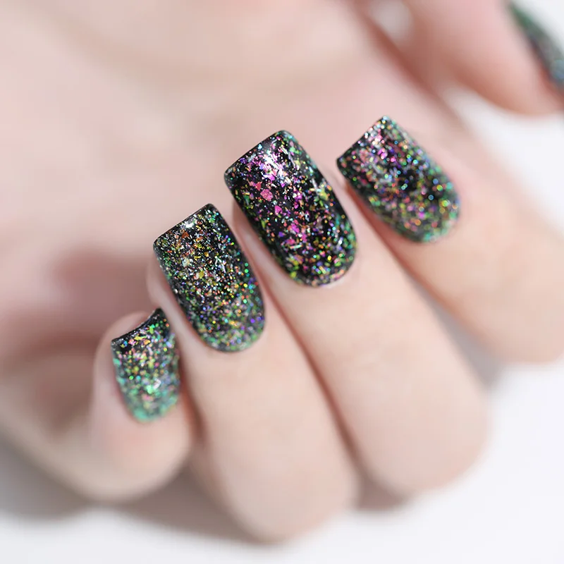 BORN PRETTY хамелеон Auroras Блестки для ногтей топ масел лака яркая верхнее покрытие лак