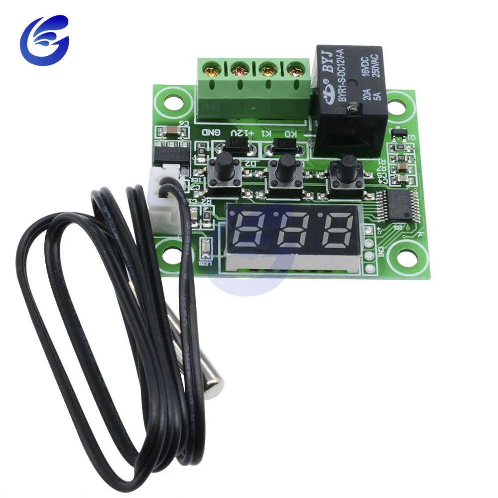 DC12V W1209 светодиодный цифровой термостат, термометр с контролем температуры, переменный ток 220 В, водонепроницаемый NTC датчик, термо-контроллер, модуль переключателя