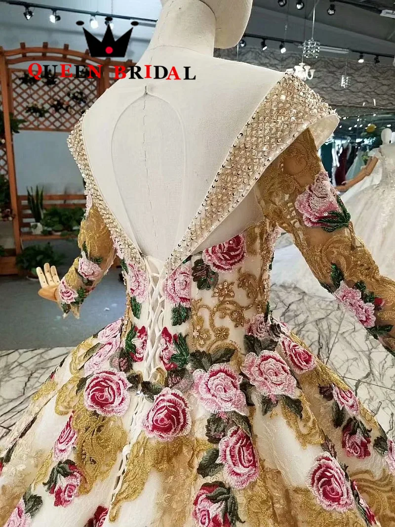 Индивидуальный заказ 2019 vestido de festa Longo трапециевидной формы с круглым вырезом и
