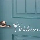 Наклейки с надписью Добро пожаловать спереди, теплый художественный дизайн, виниловые наклейки s Soliciting Home комнаты, двери, магазина, фотообои, наклейки M003