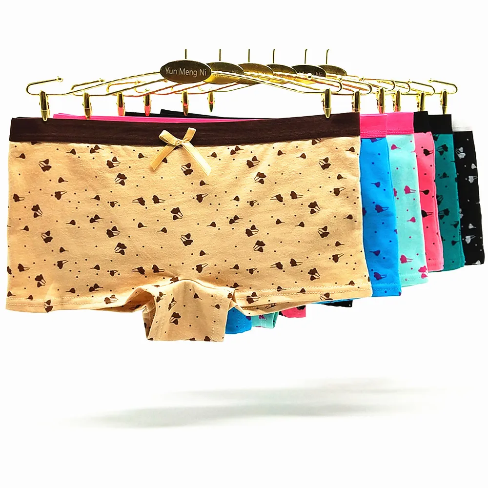Лидер продаж Мода Boyshorts женщина нижнее белье хлопковые трусики сексуальное женское бельё Femme принтом Pink Boxer Для женщин интимные трусики