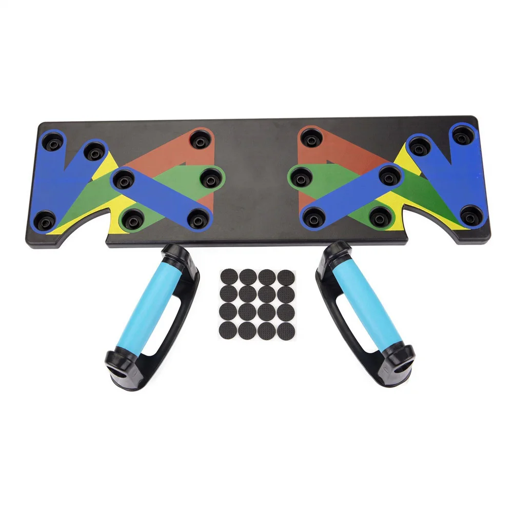 Черный 9 IN 1 Push Up Rack Board System Comprehensive Fitness Exercise Workout Pushup Stands Complete Training Gym Exercise Men - Цвет: Черный