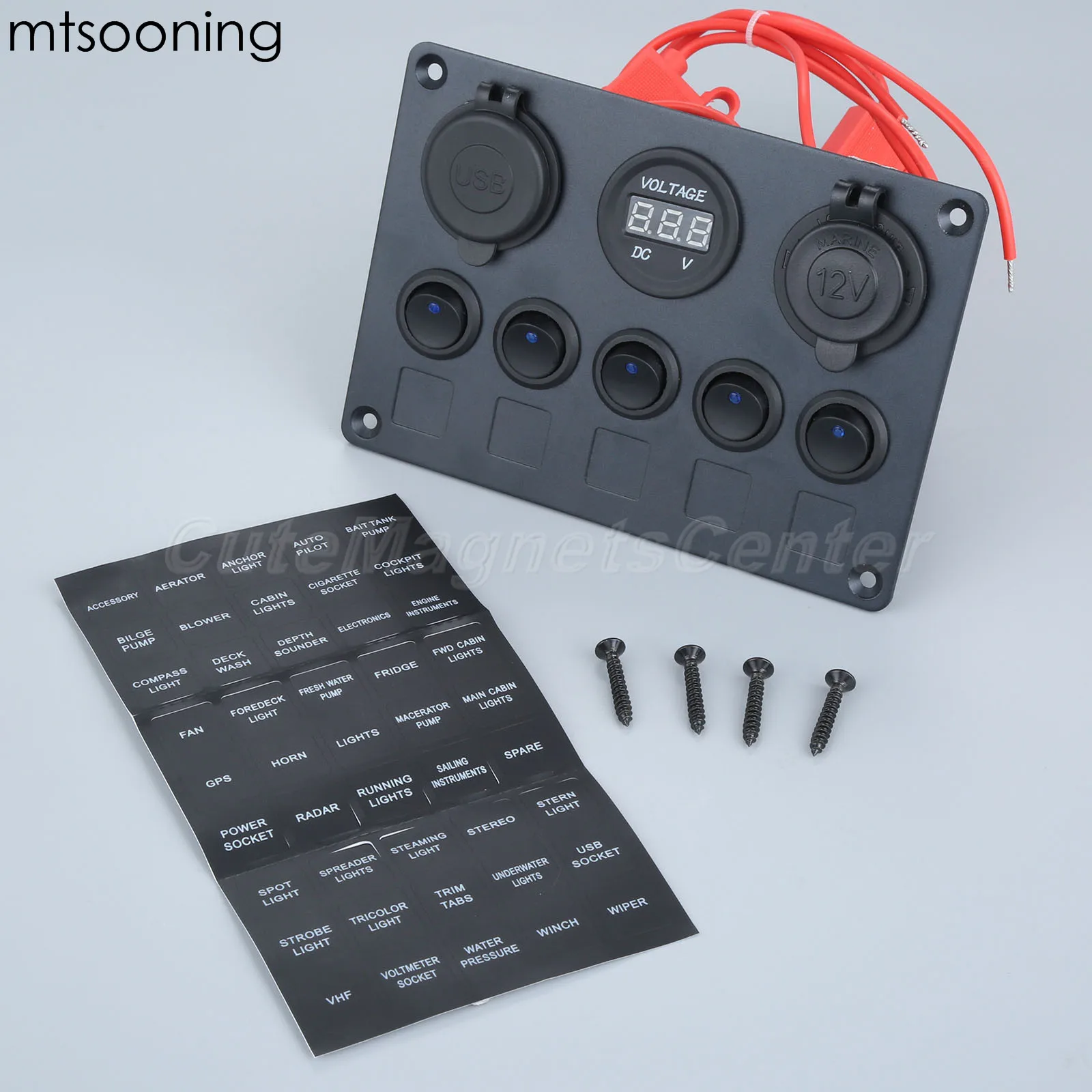 Зарядное устройство mtsooning с двумя USB разъемами светодиодный вольтметр 12 В