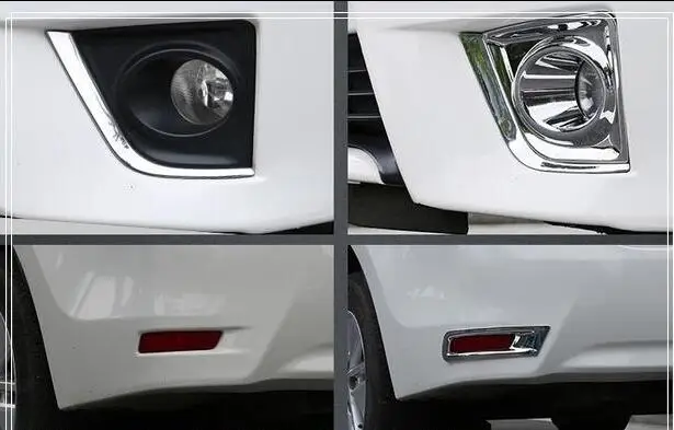 

2pcs Car Front fog lamp chrome decorative cover+2pcs Car Rear fog light chrome decorative cover for Toyota Corolla 2014-2016
