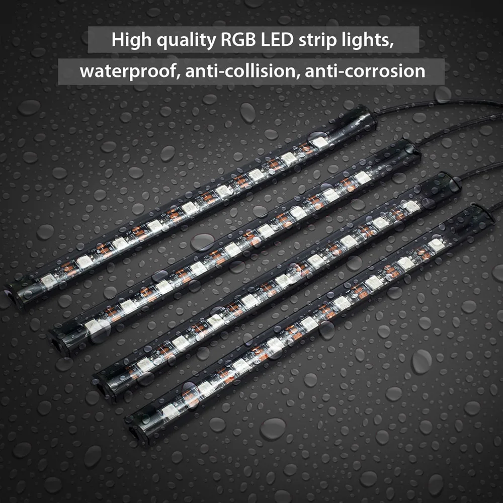 Светодиодный светильник лента RGB для салона автомобиля декоративное освещение