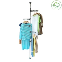 floor to ceiling coat rack clothes drying with standing type clothing hanger free standing with 4 hooks wood tree coat rack