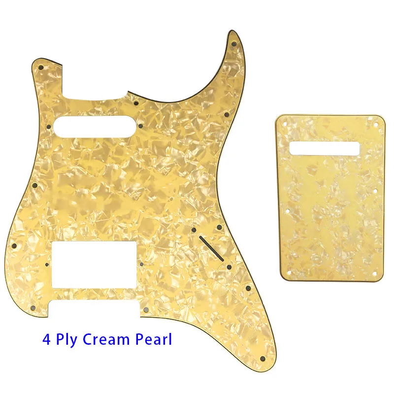 4Ply Cream Pearl Запчасти для гитары-для США/Мехико Fd Strat 72' 11 винтовое отверстие стандарт PAF Humbcker Hs гитарная Накладка и задняя пластина скретч пластина - Цвет: 4Ply Cream Pearl