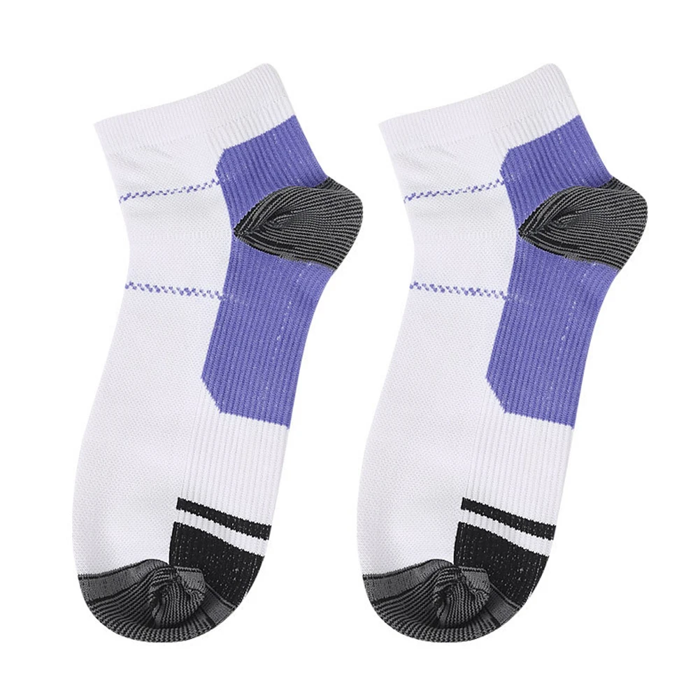 White Purple Для мужчин и женщин облегчение боли фитнес подошвенный фасциит Антибактериальный Анти-усталость бег дышащий ежедневный компрессионный носок пятки шпоры - Цвет: White Purple