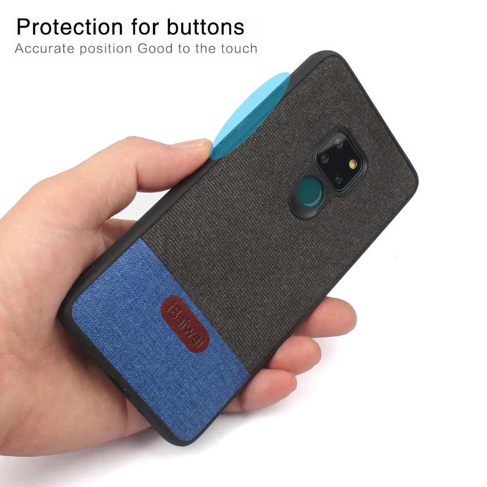 

Fashion Fabric Case For Huawei Mate 20 Back Cover Silicone Soft Edge Phone Case For Huawei Mate 20 Anti-fall Ultra Thin Coque PC