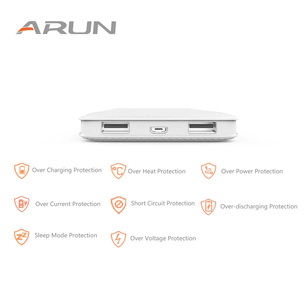 ARUN 10000mah Fast Charger Dual USB Power Bank Colorful Mobile With LED Torch and Indicator for iPhone Tablet Xiaomi HTC etc | Мобильные
