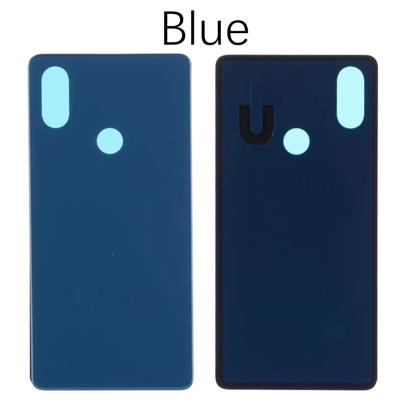 Blue Задняя крышка для Xiaomi mi 8 на батарею черный белый золотой - Цвет: Blue