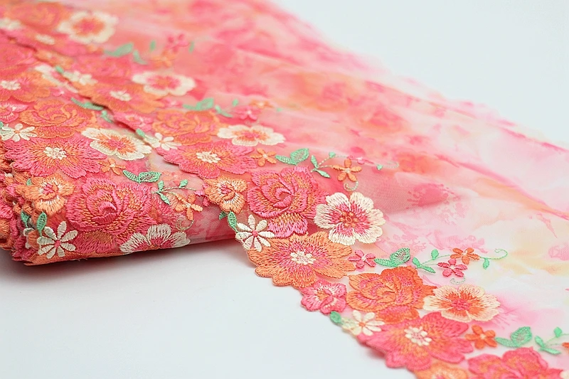 2y/Lot Exquisite Embroidered Lace Trim Pink Fabric Quality Ribbon DIY Craft&ampSewing Dress Clothing Accessor | Дом и сад
